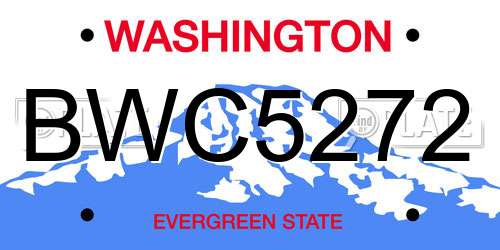 BWC5272 Washington License Plate