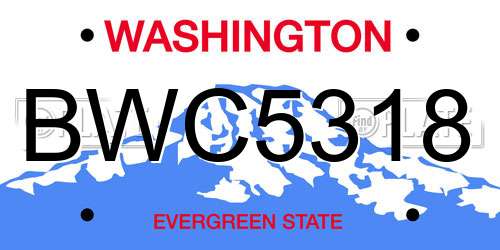 BWC5318 Washington License Plate