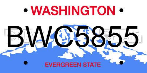 BWC5855 Washington License Plate