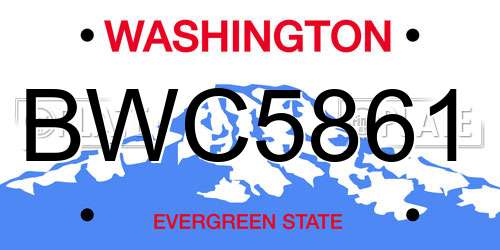 BWC5861 Washington License Plate