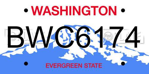 BWC6174 Washington License Plate