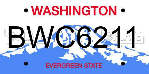 BWC6211 Washington License Plate