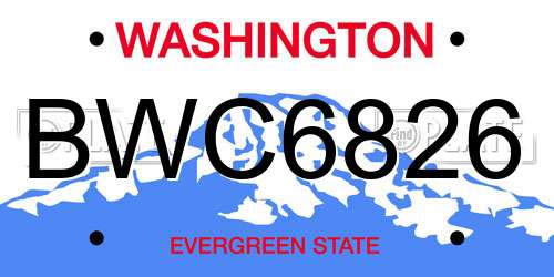 BWC6826 Washington License Plate