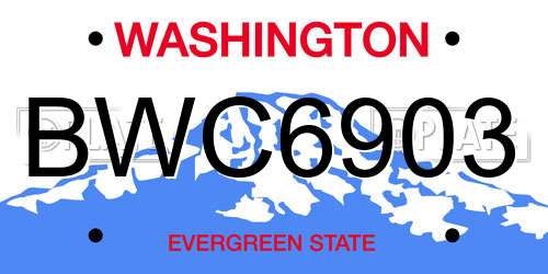 BWC6903 Washington License Plate