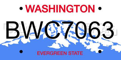 BWC7063 Washington License Plate
