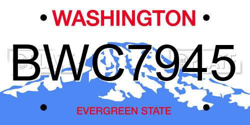 BWC7945 Washington License Plate