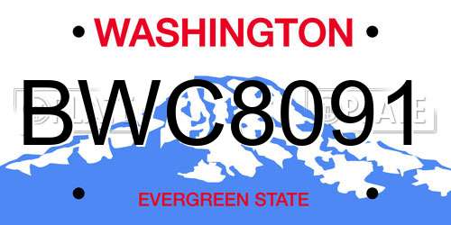 BWC8091 Washington License Plate