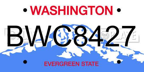 BWC8427 Washington License Plate