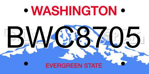 BWC8705 Washington License Plate