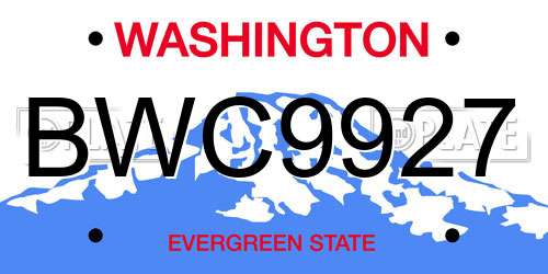 BWC9927 Washington License Plate