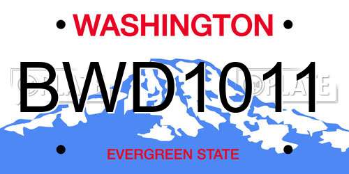 BWD1011 Washington License Plate