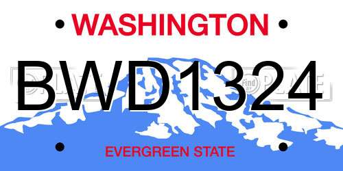 BWD1324 Washington License Plate