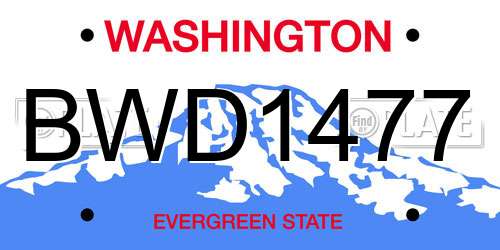 BWD1477 Washington License Plate
