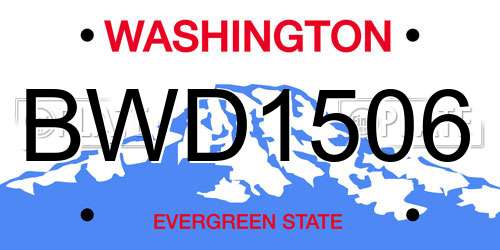 BWD1506 Washington License Plate