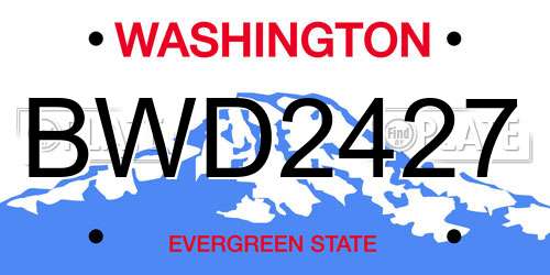BWD2427 Washington License Plate