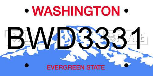 BWD3331 Washington License Plate