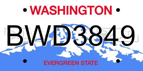 BWD3849 Washington License Plate