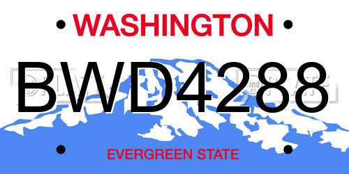 BWD4288 Washington License Plate