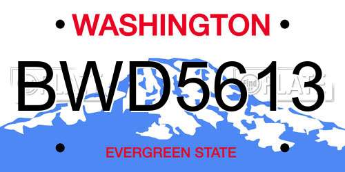 BWD5613 Washington License Plate