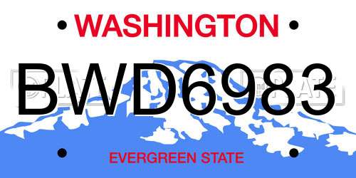 BWD6983 Washington License Plate