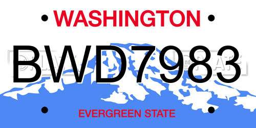 BWD7983 Washington License Plate