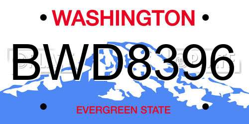 BWD8396 Washington License Plate
