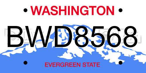 BWD8568 Washington License Plate