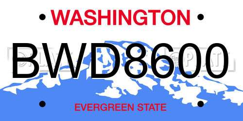 BWD8600 Washington License Plate