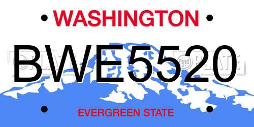BWE5520 Washington License Plate