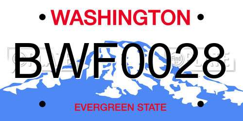 BWF0028 Washington License Plate