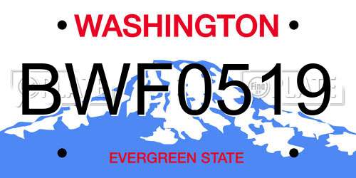 BWF0519 Washington License Plate