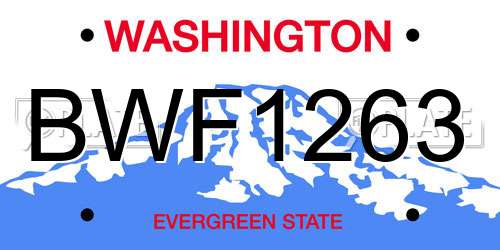 BWF1263 Washington License Plate