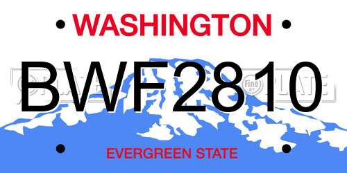 BWF2810 Washington License Plate