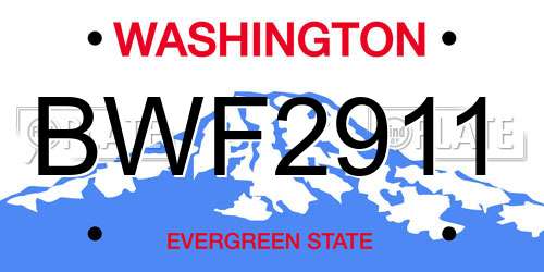 BWF2911 Washington License Plate