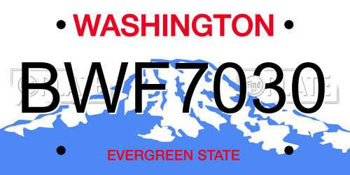 BWF7030 Washington License Plate