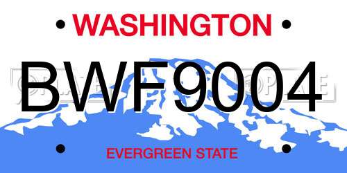 BWF9004 Washington License Plate