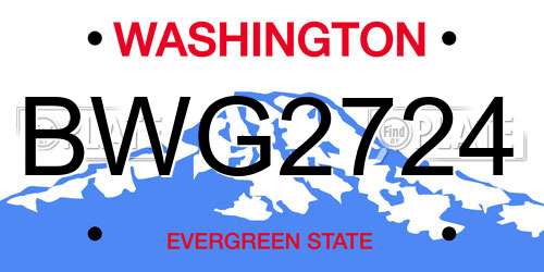 BWG2724 Washington License Plate