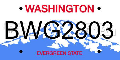 BWG2803 Washington License Plate
