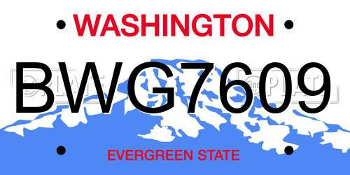 BWG7609 Washington License Plate