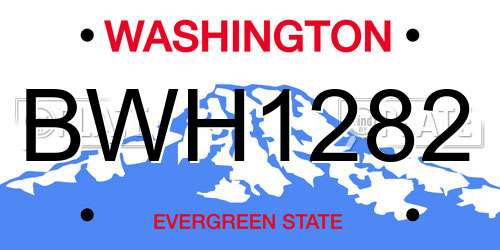 BWH1282 Washington License Plate