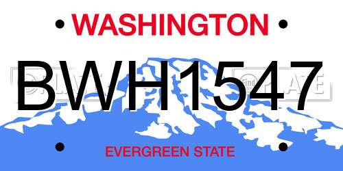BWH1547 Washington License Plate