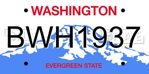 BWH1937 Washington License Plate