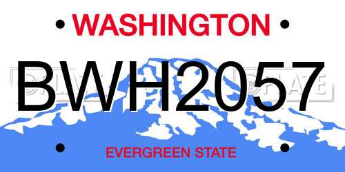BWH2057 Washington License Plate