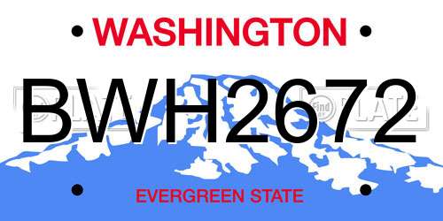 BWH2672 Washington License Plate