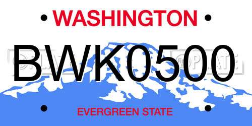 BWK0500 Washington License Plate