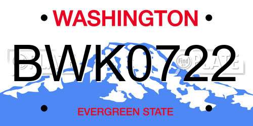 BWK0722 Washington License Plate