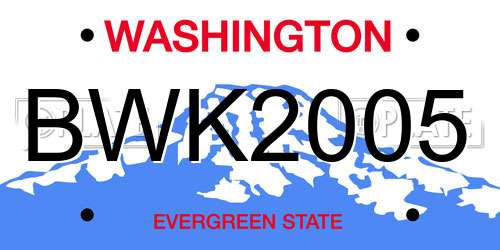 BWK2005 Washington License Plate
