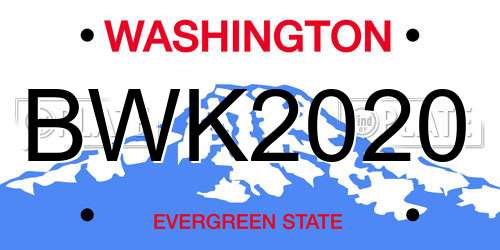 BWK2020 Washington License Plate