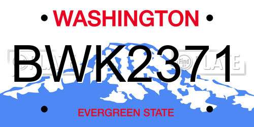 BWK2371 Washington License Plate