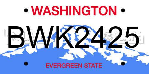 BWK2425 Washington License Plate